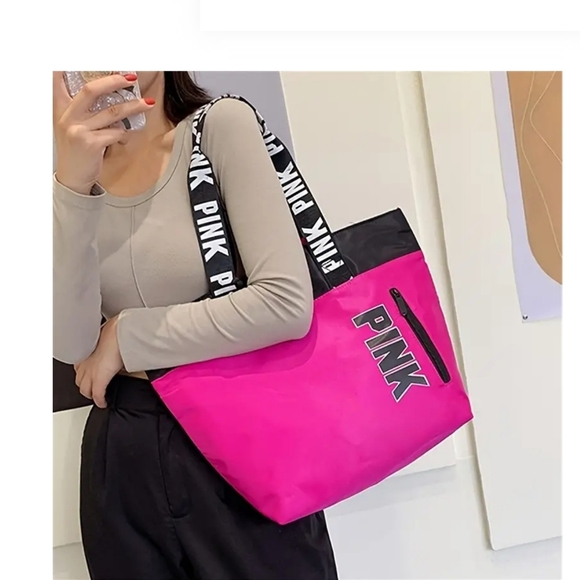 NWT PINK Victoria's Secret PINK Shoulder Tote Reusable Shopping - Picture 5 of 6